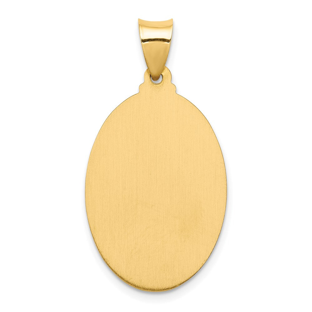 14k Yellow Gold 14k Polished and Satin Sacred Heart of Jesus Medal Hollow Pendant