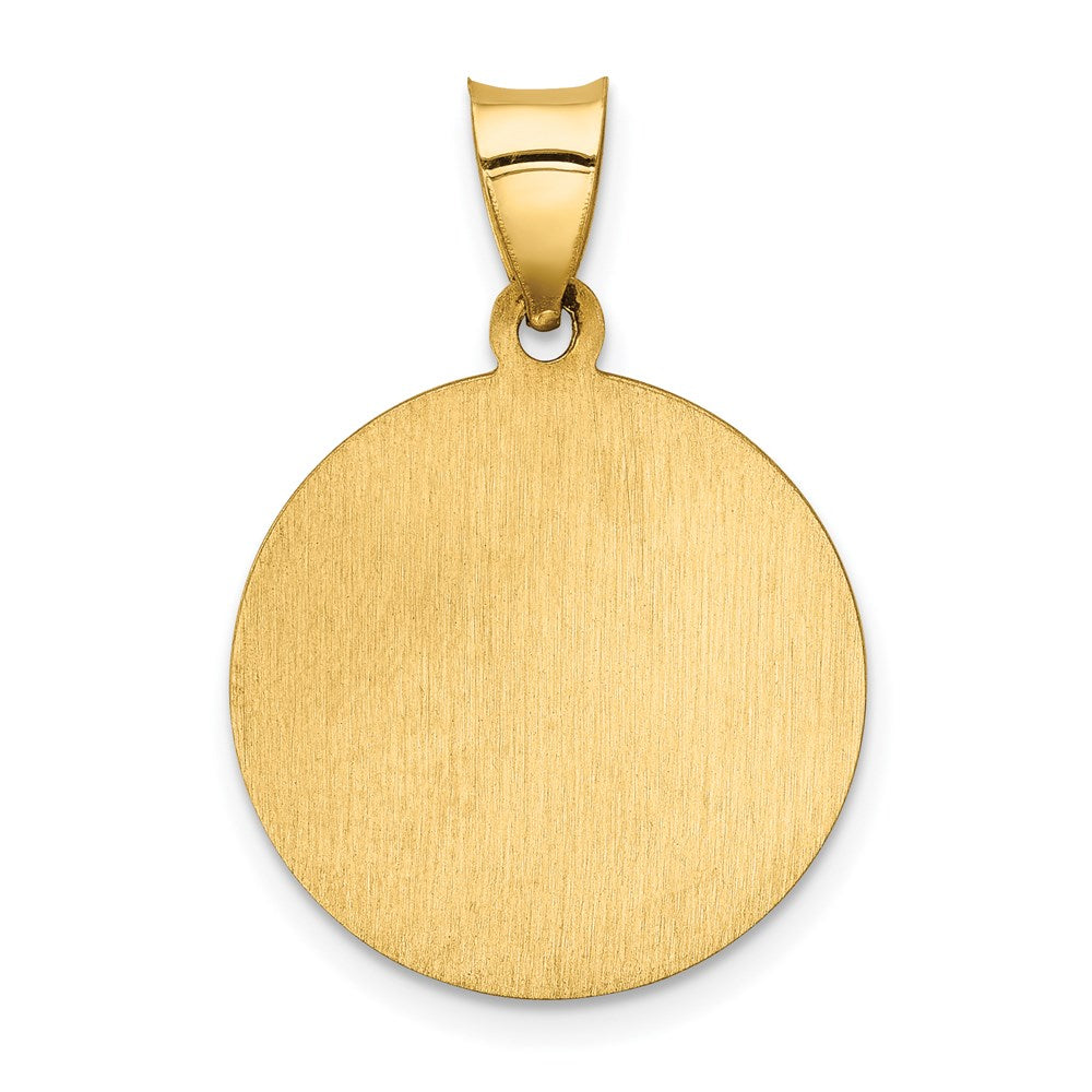 14k Yellow Gold 14k Polished and Satin Our Lady of Sorrows Medal Hollow Pendant