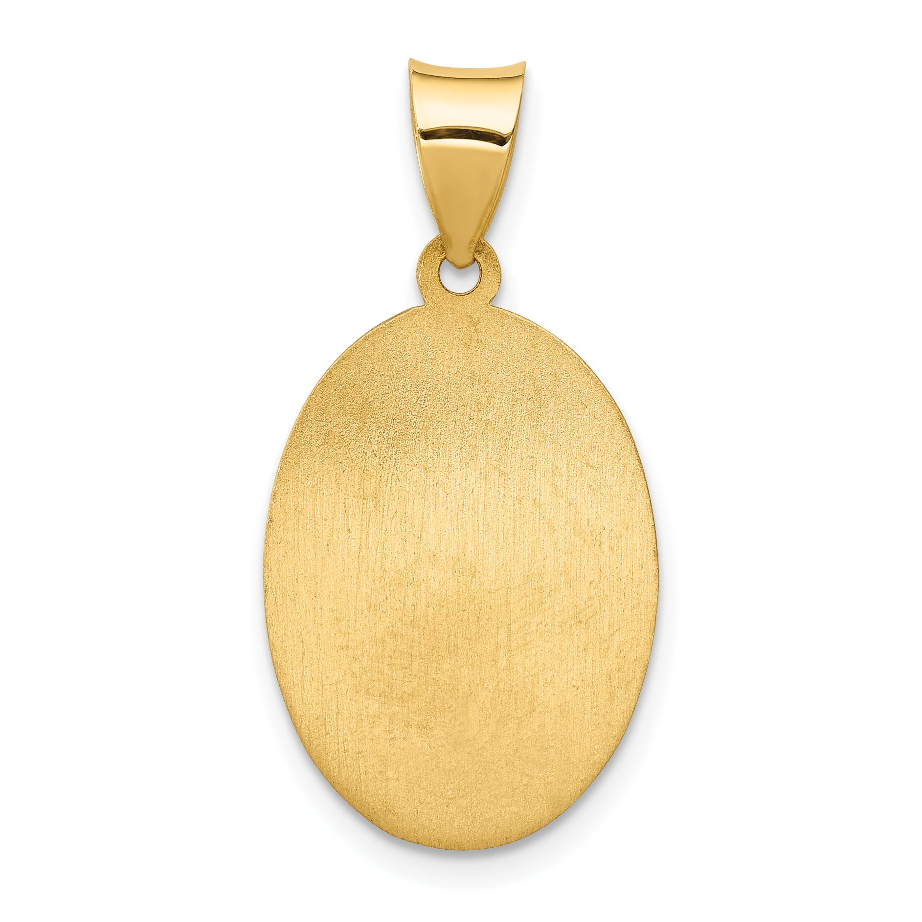 14k Yellow Gold 14k Polished and Satin St. Anthony Medal Hollow Pendant