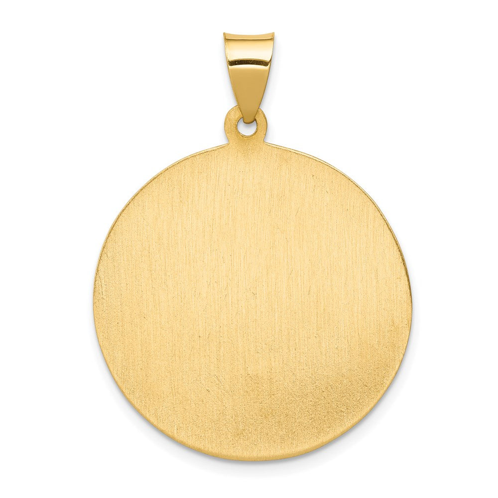 14k Yellow Gold 14k Polished and Satin St. Anthony Medal Hollow Pendant