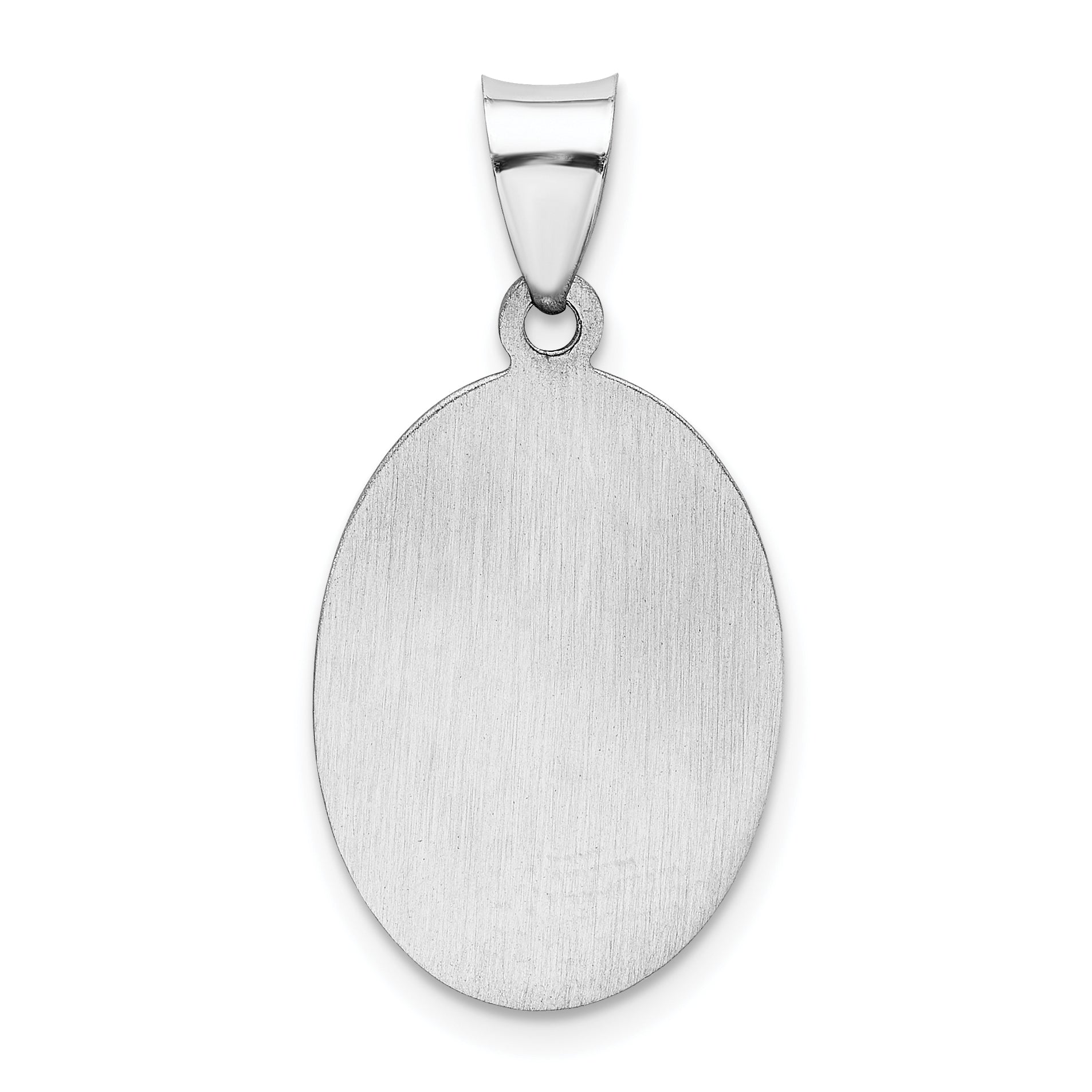 14k White Gold 14k White Gold Polished/Satin St Christopher Medal Hollow Pendant