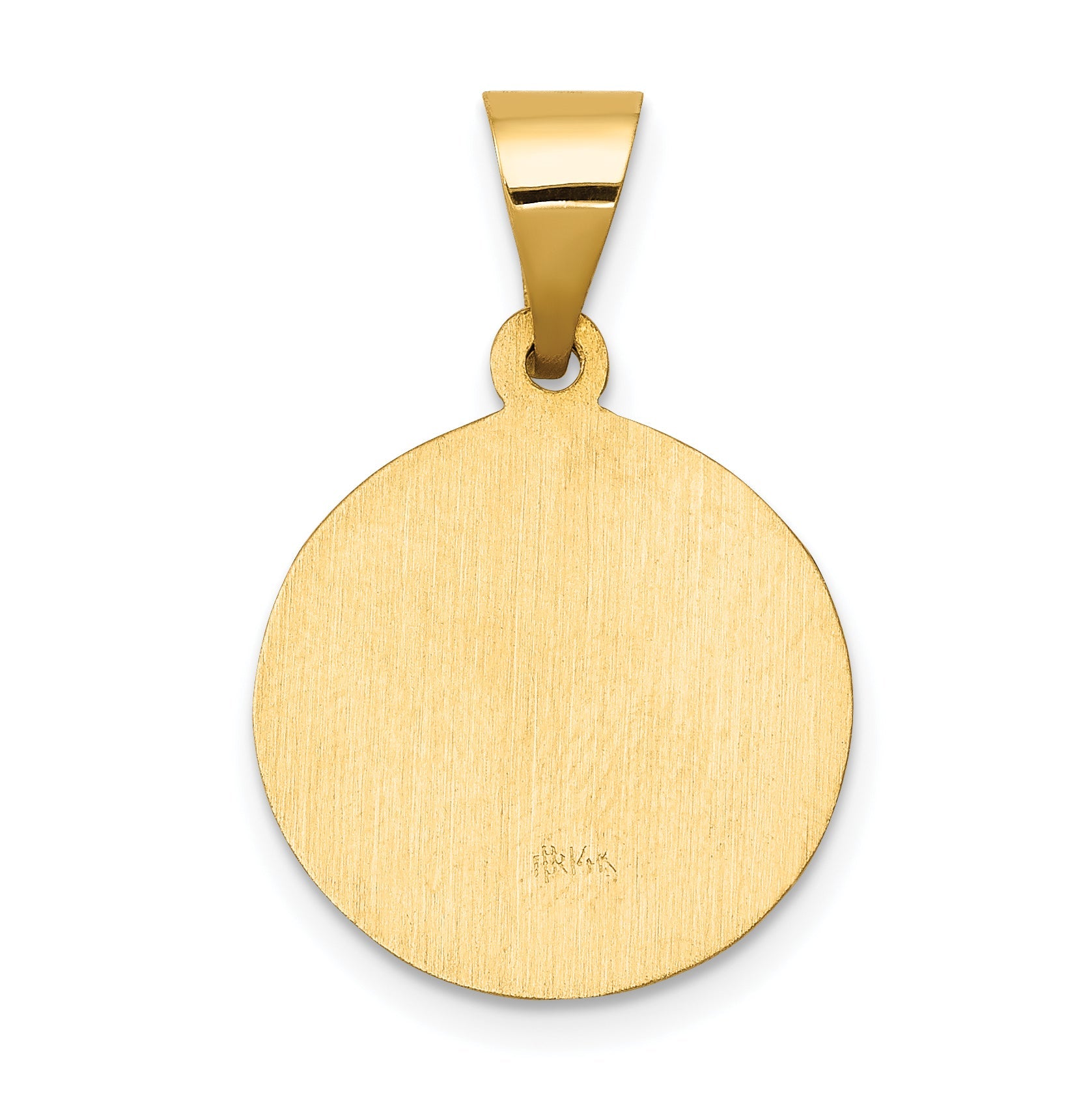 14k Yellow Gold 14k Polished and Satin St John Baptist Medal Hollow Pendant