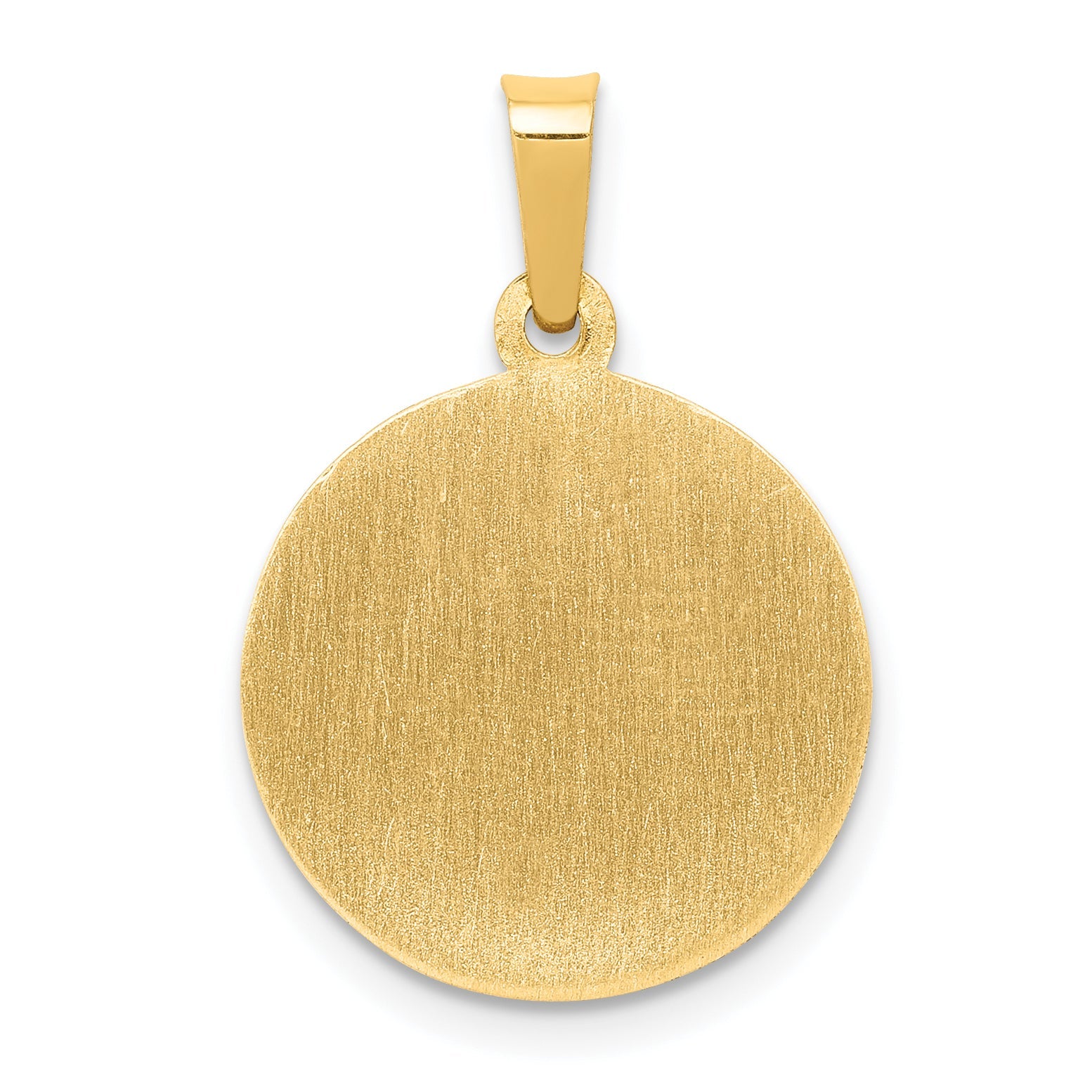 14k Yellow Gold 14k Polished and Satin St Michael Medal Hollow Pendant