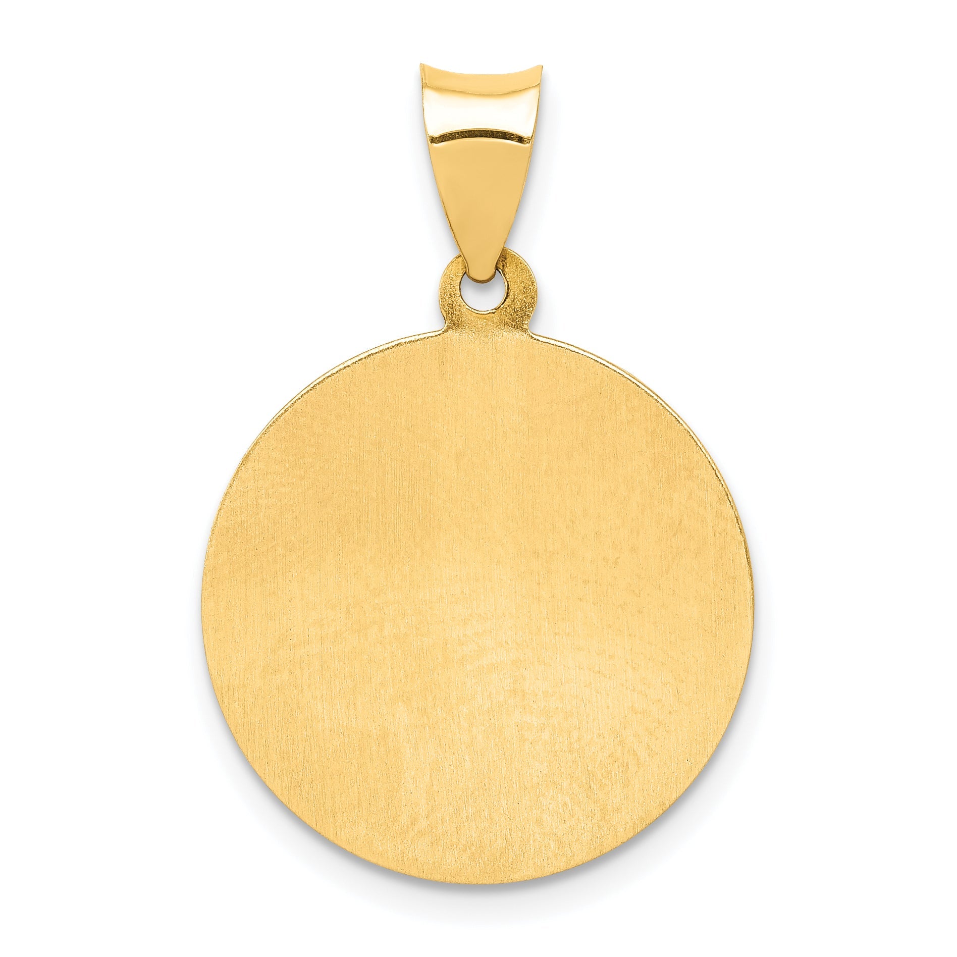 14k Yellow Gold 14k Polished and Satin St Michael Medal Hollow Pendant