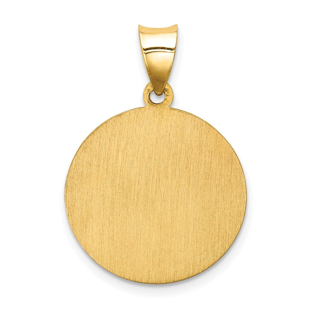 14k Yellow Gold 14k Polished and Satin Mother Teresa Medal Hollow Pendant