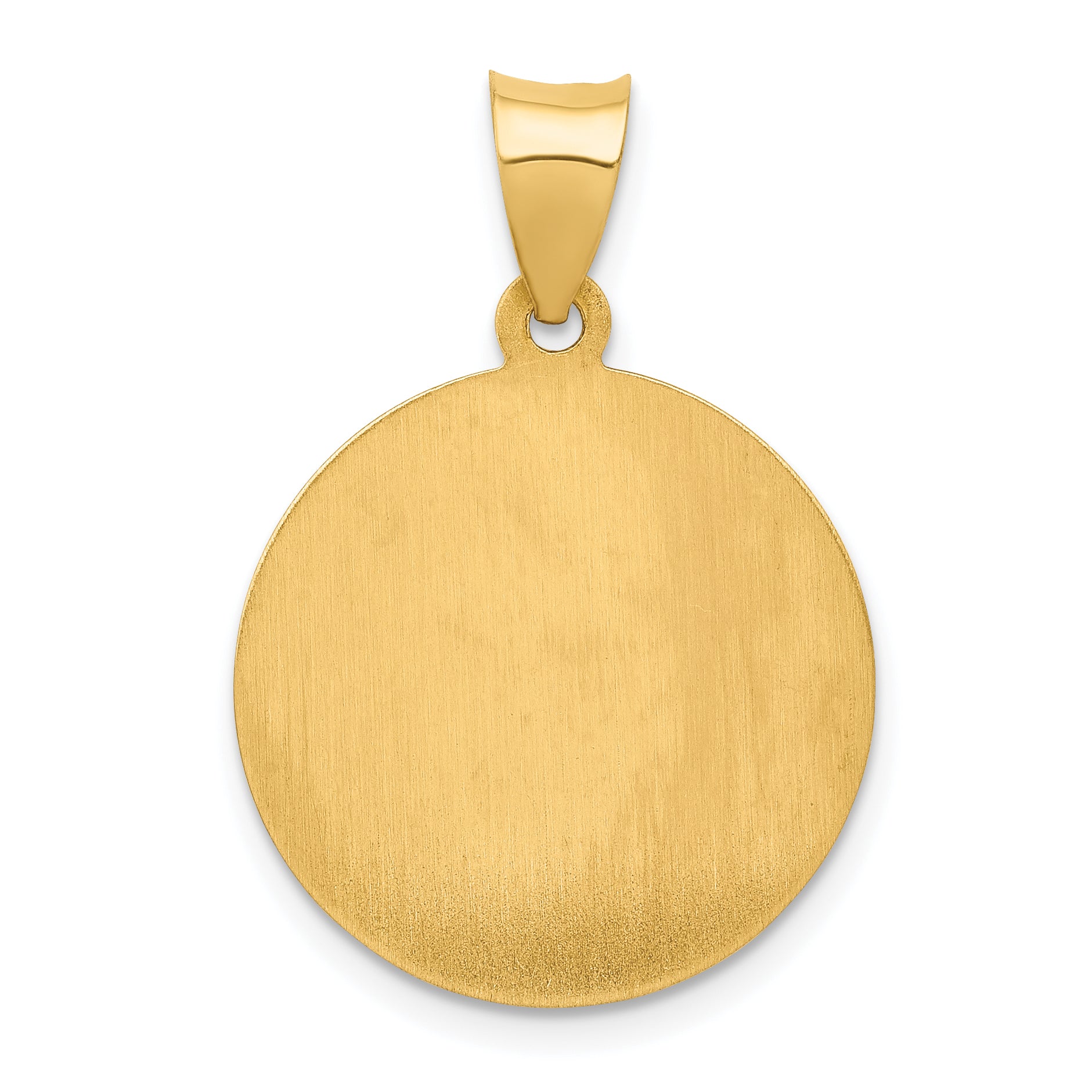 14k Yellow Gold 14k Polished and Satin St Patrick Medal Hollow Pendant