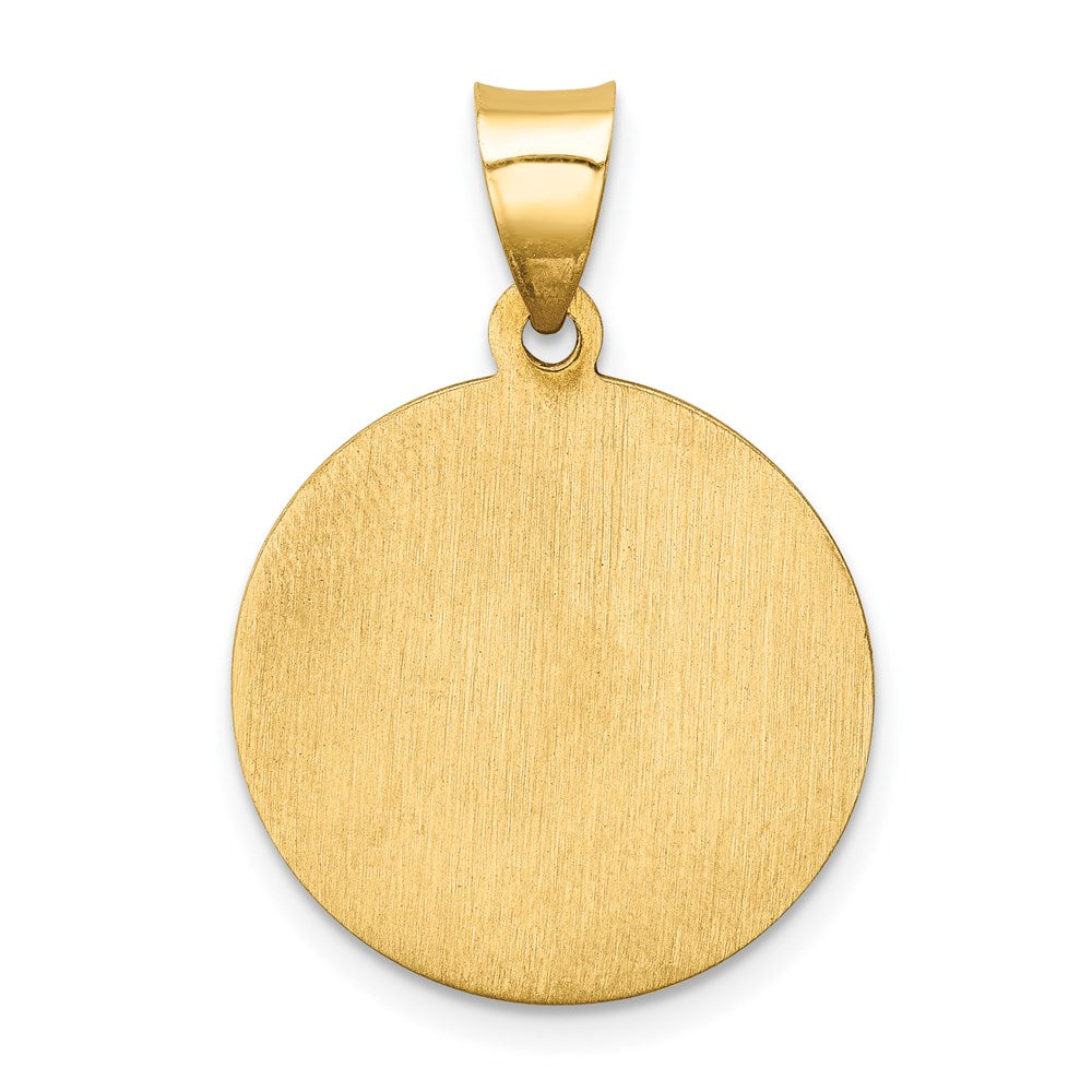 14k Yellow Gold 14k Polished and Satin St Paul Medal Hollow Pendant