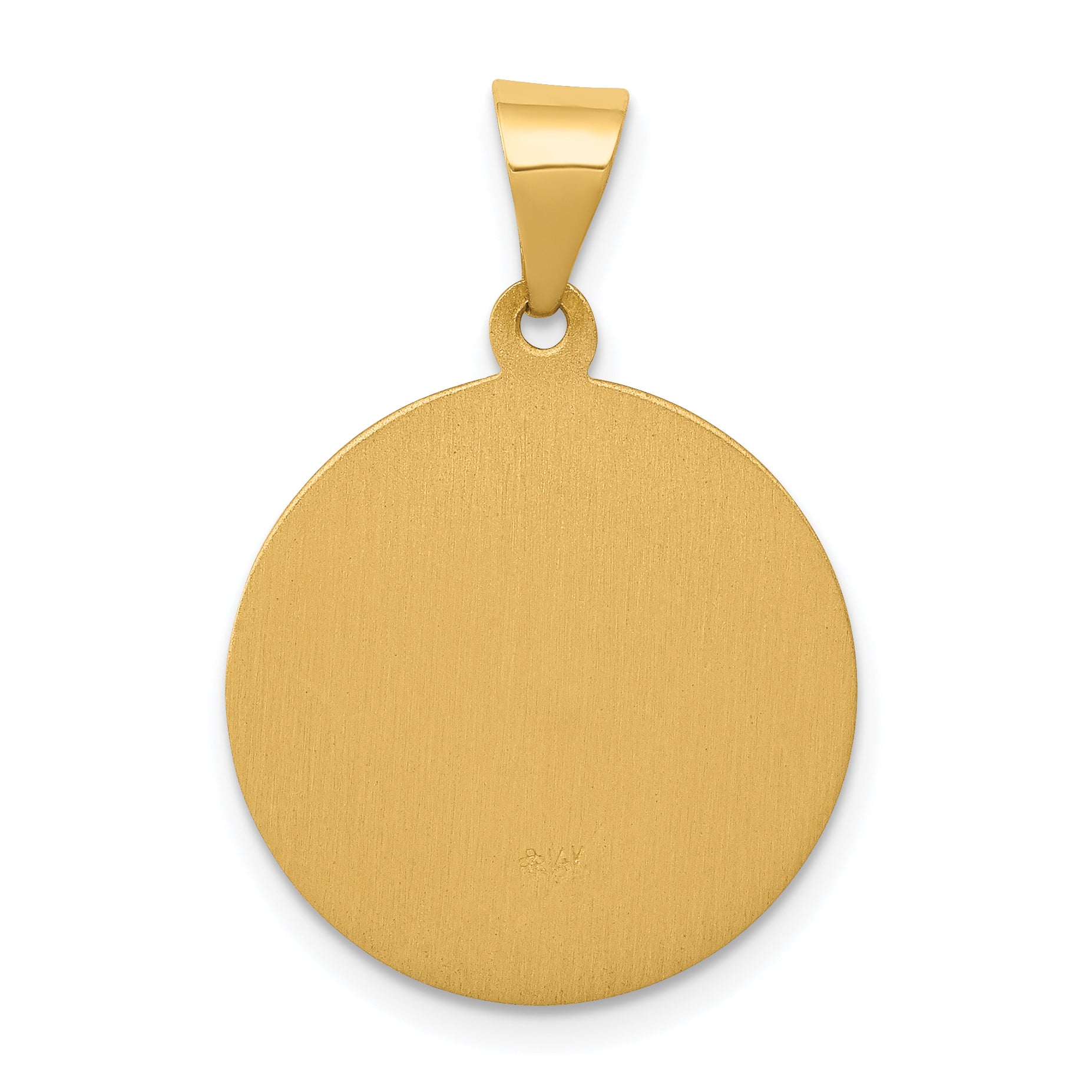 14k Yellow Gold 14k Polished and Satin St Theresa Medal Hollow Pendant