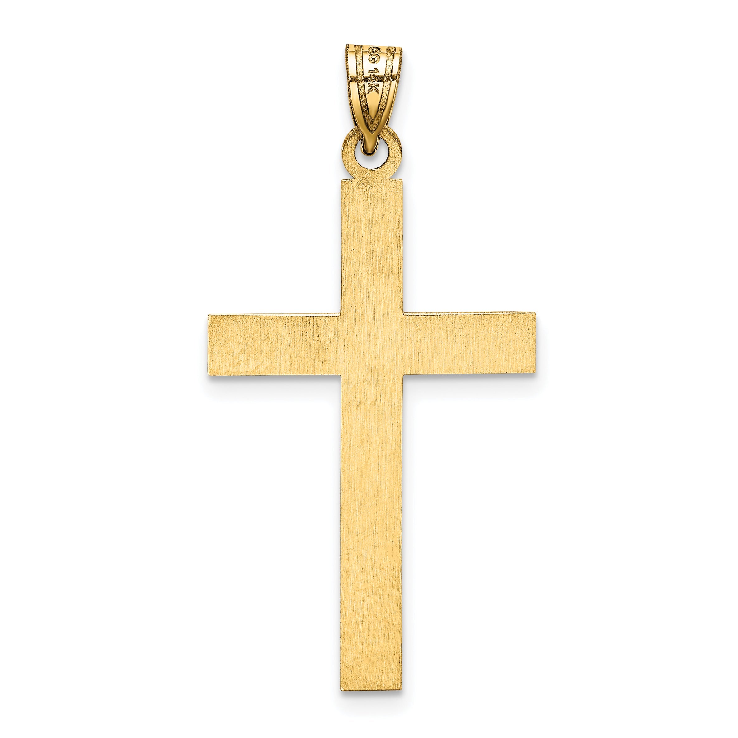 14k Yellow Gold 14k Etched Floral Cross Pendant