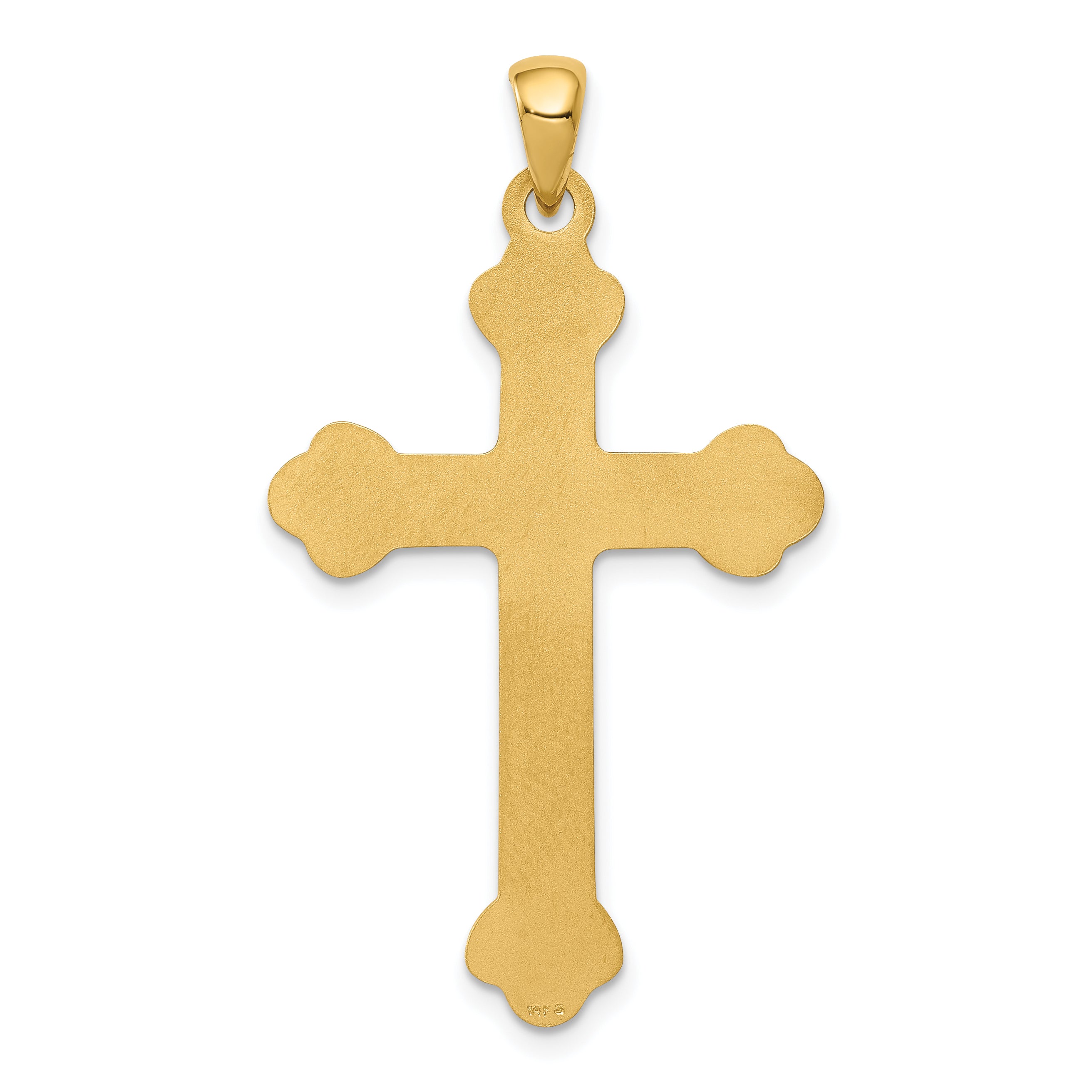 14k Yellow Gold 14k Budded Cross Pendant