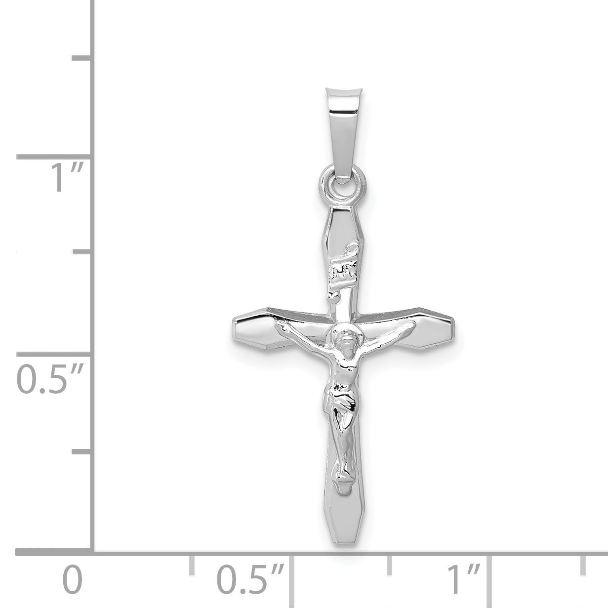 14k White Gold 14k White Gold Polished INRI Crucifix Pendant