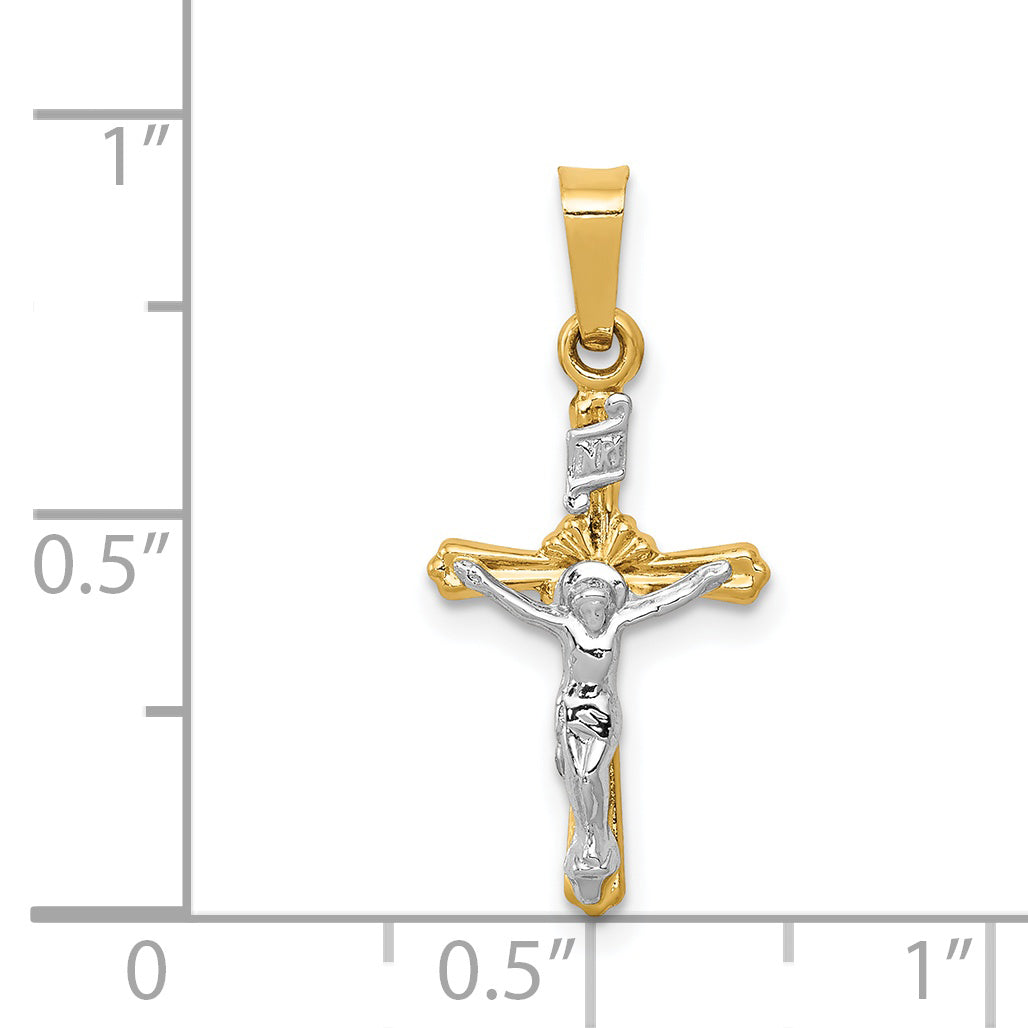 14k Two-tone 14k Two-tone Polished INRI Crucifix Pendant