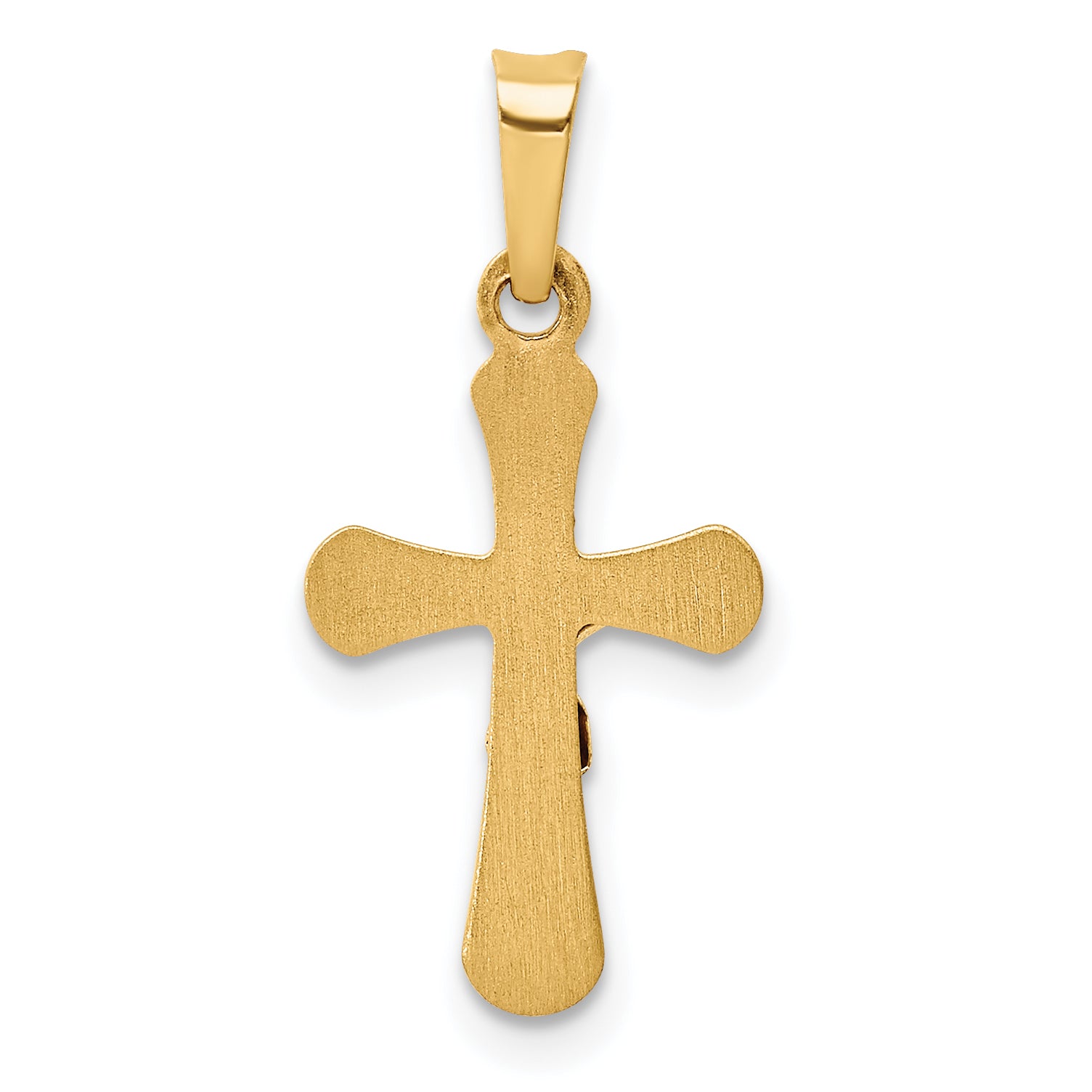 14k Yellow & Rhodium 14k w/Rhodium Polished INRI Rounded Crucifix Pendant