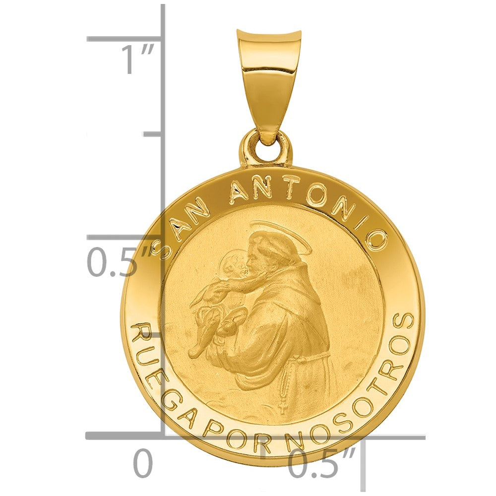 14k Yellow Gold 14K Polished/Satin Hollow Spanish St. Anthony Medal Pendant