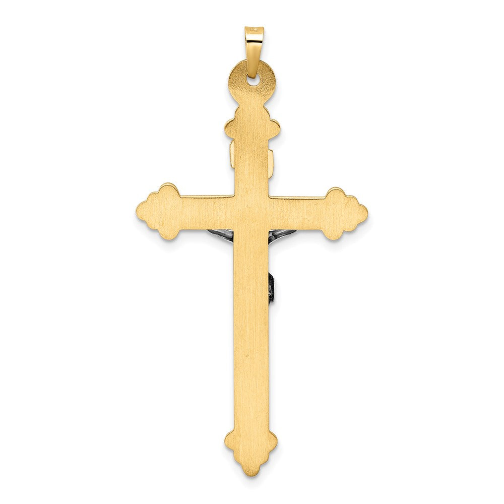14k Two-tone 14k Two-tone Polished Hollow INRI Budded Crucifix Pendant
