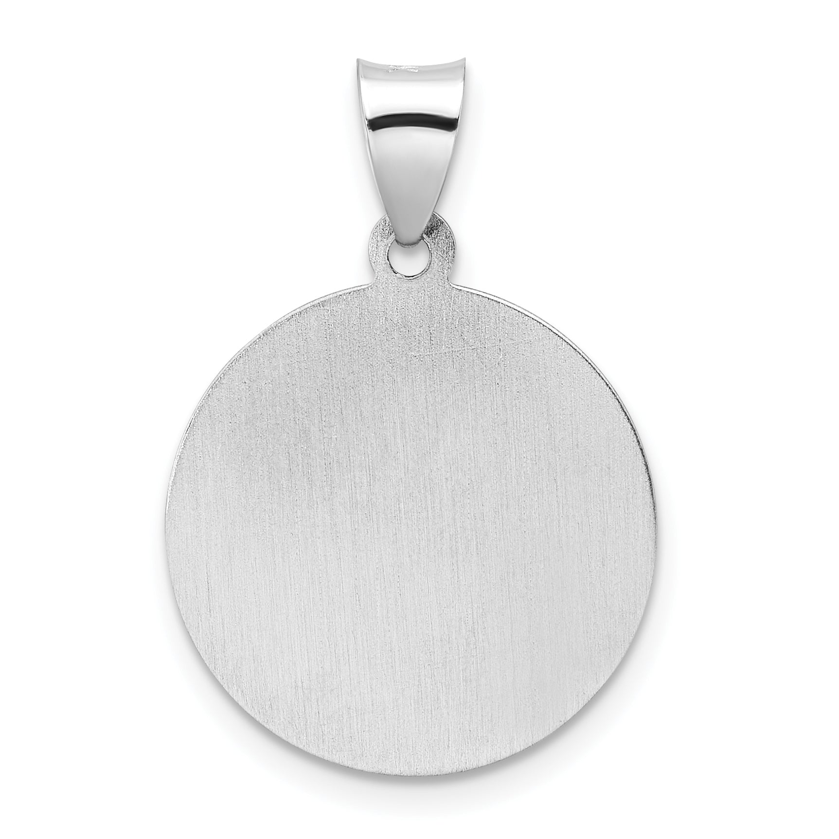 14k White Gold 14k White Gold Polished and Satin Hollow St Nicholas Medal Pendant