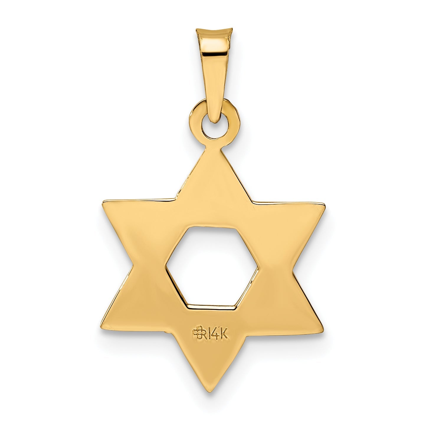 14K Rose Gold Polished Solid Star Of David Pendant