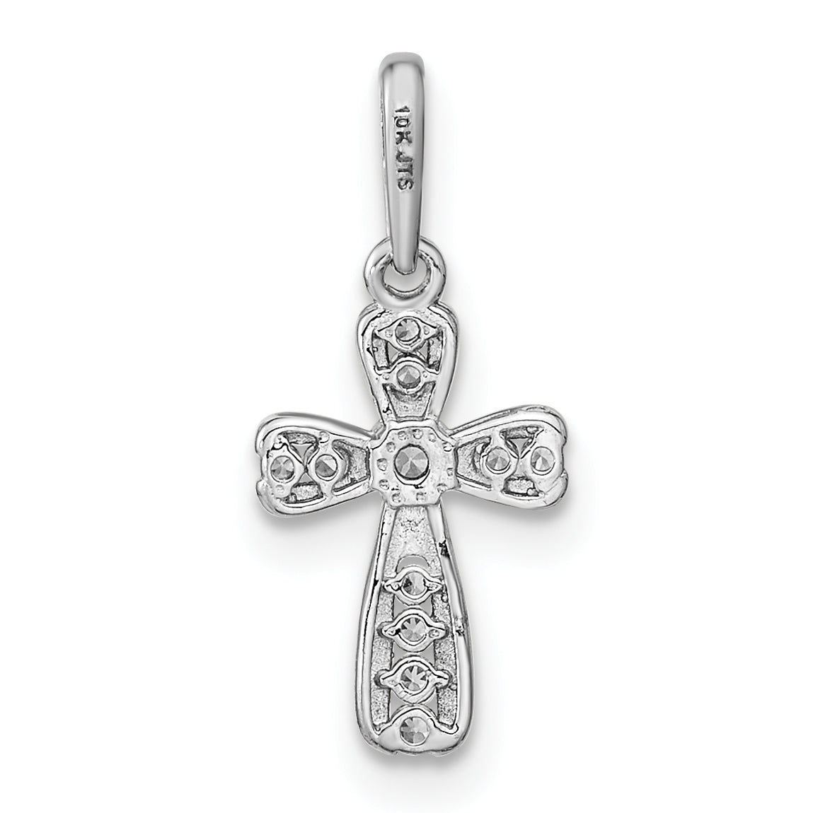 14k White Gold 14K White Gold CZ Cross Pendant