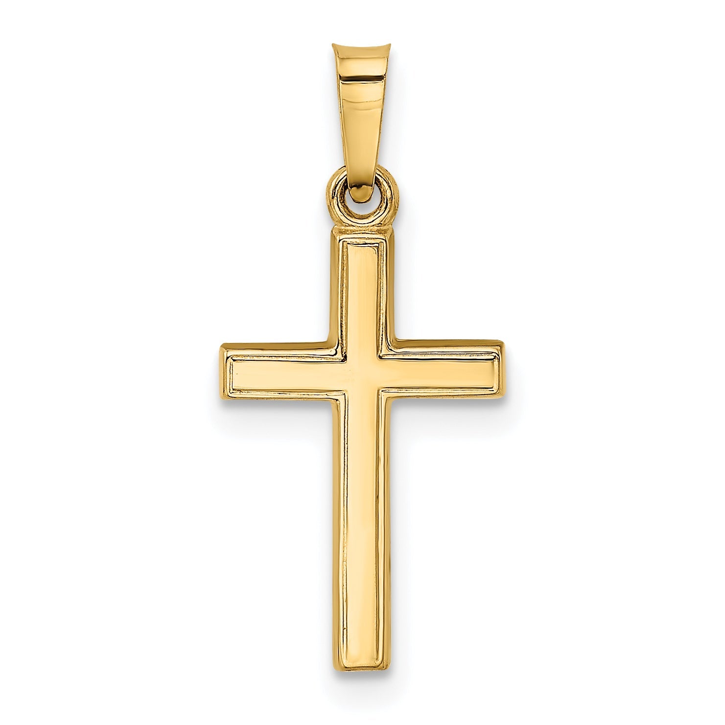 14k Yellow Gold 14k Small Hollow Cross Charm