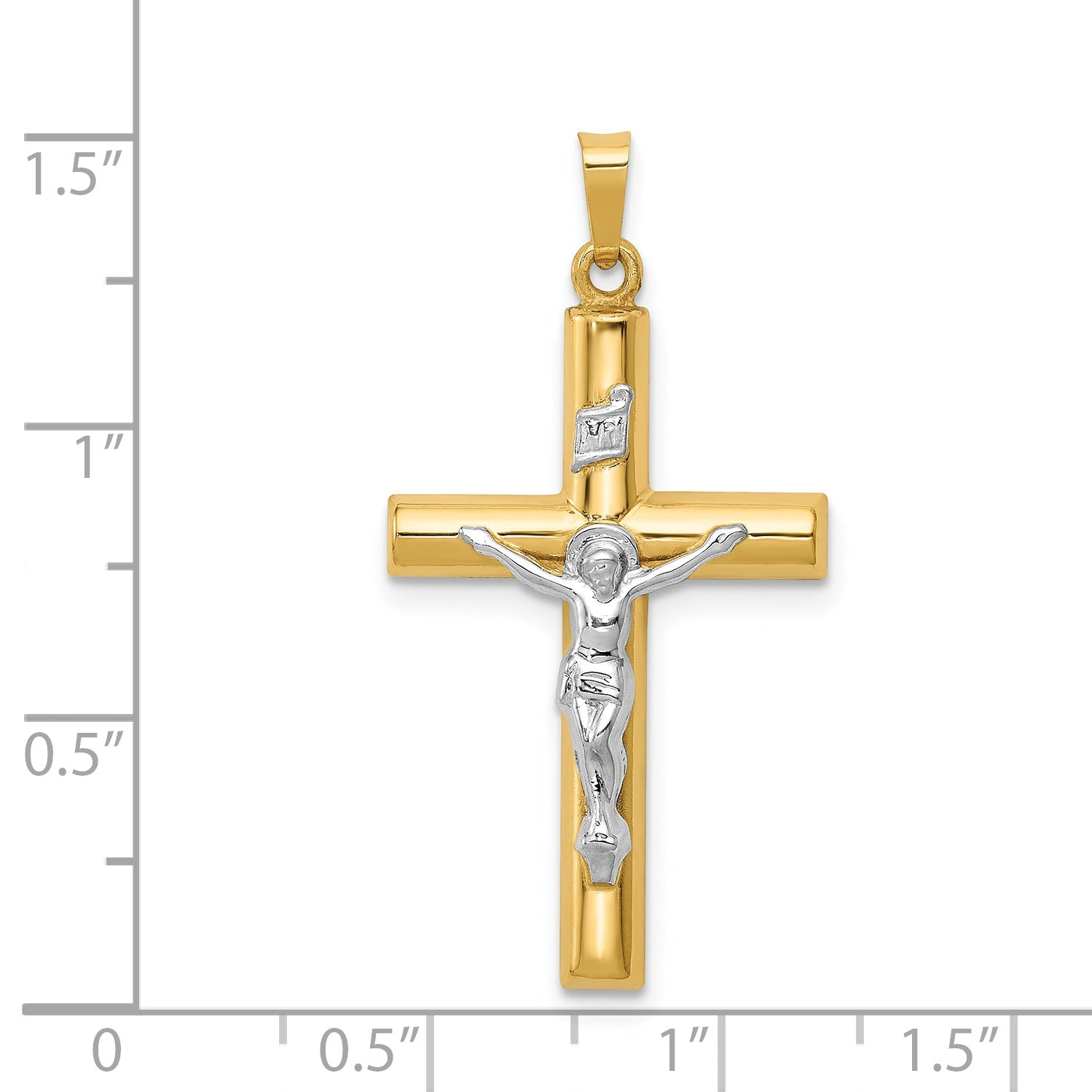 14k Two-tone 14k Two-tone INRI Hollow Crucifix Pendant
