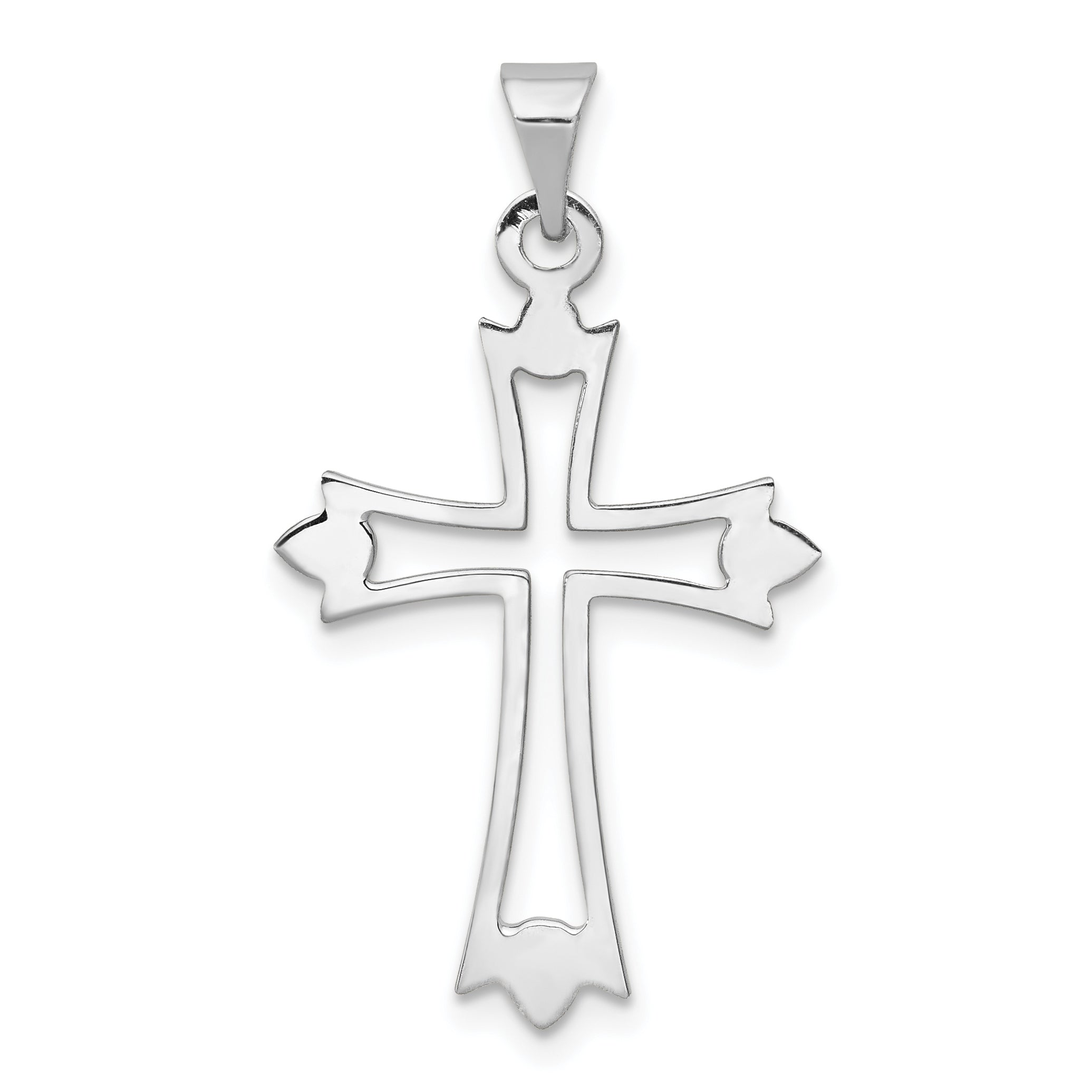 14k White Gold 14k White Gold Budded Cross Pendant