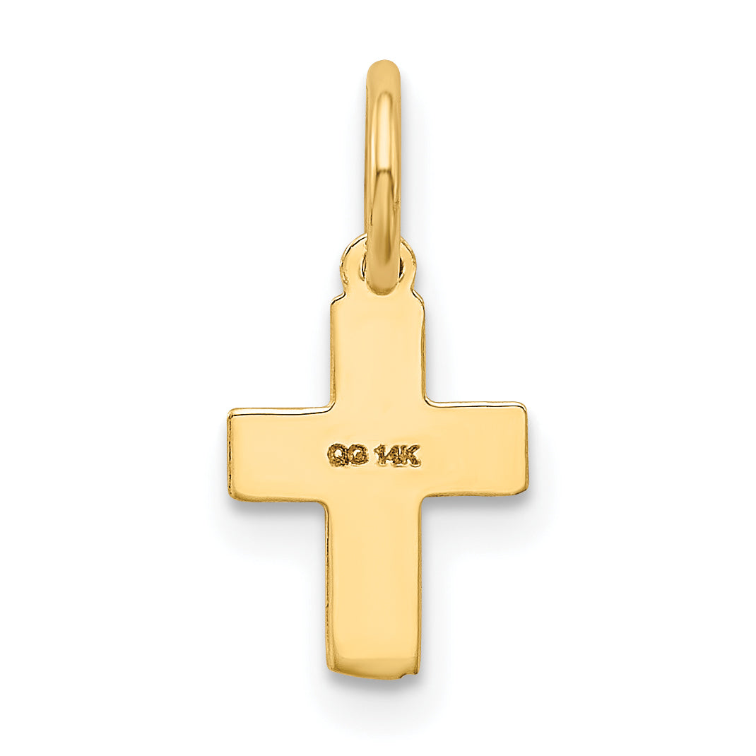14k Yellow Gold 14K Floral Cross Charm
