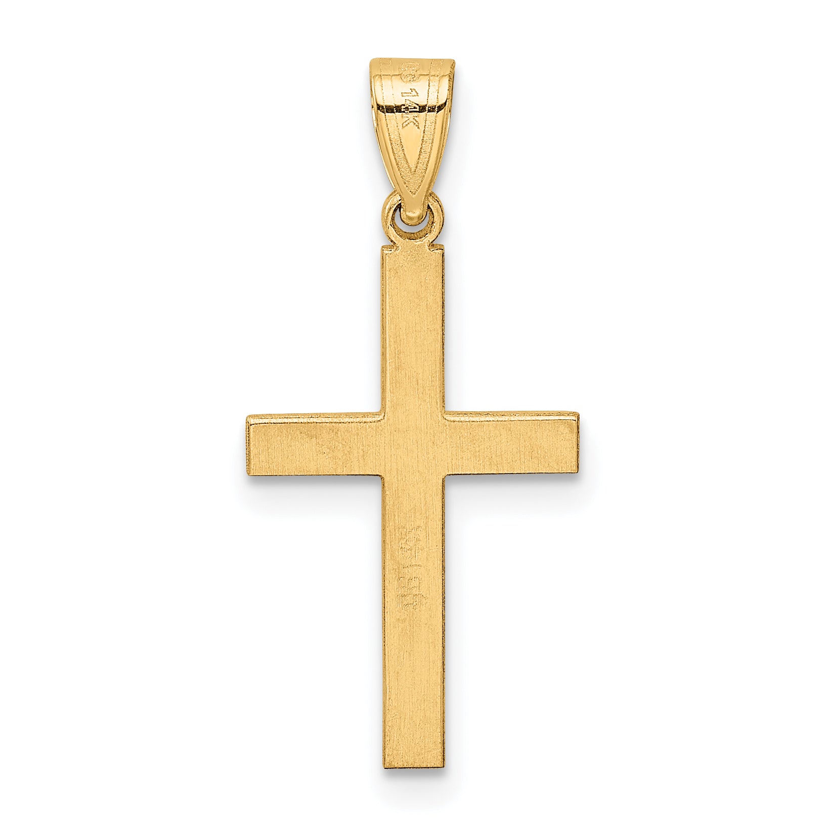 14K Yellow Gold Polished .01Ct. Diamond Cross Pendant
