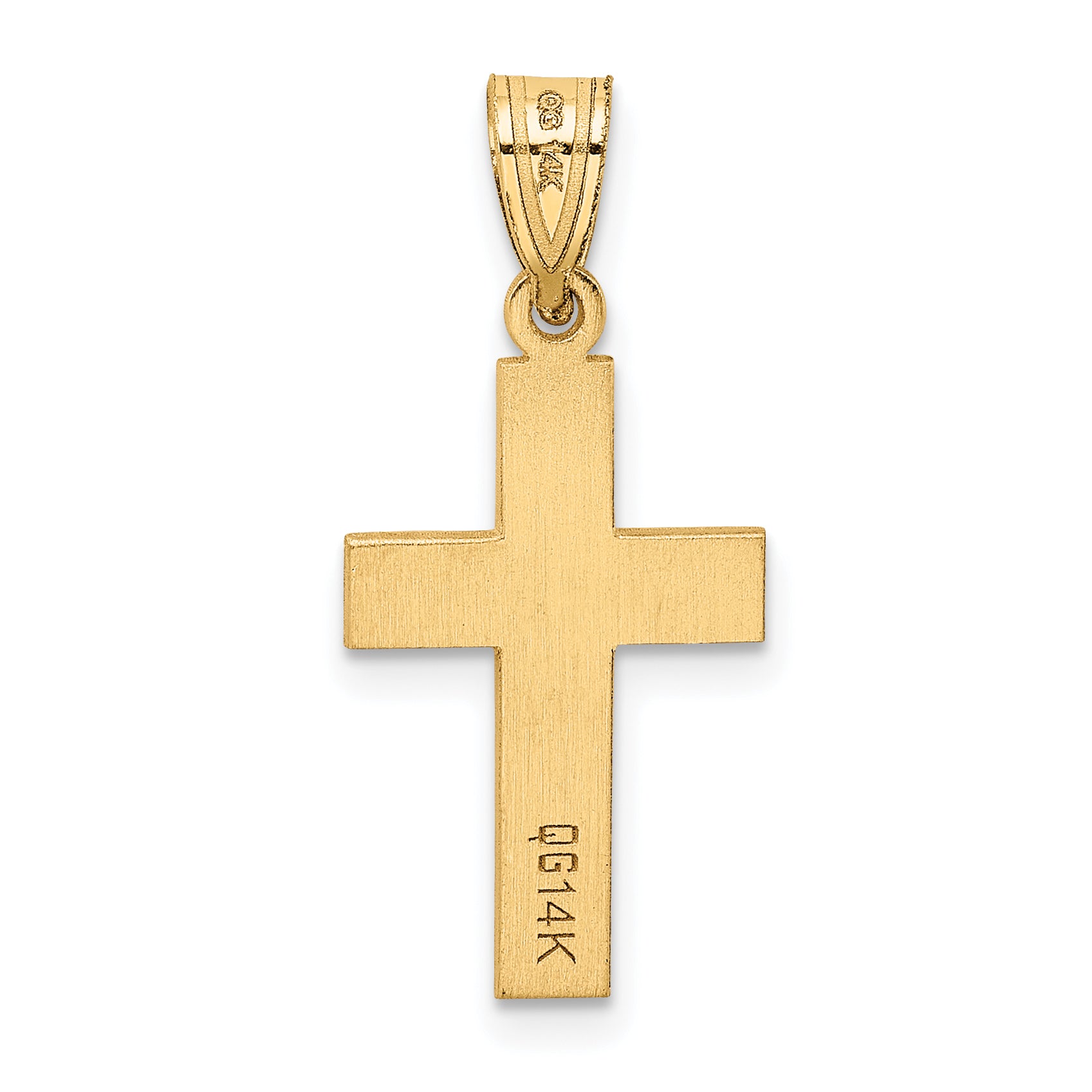 14K Yellow Gold Polished .01Ct. Diamond Cross Pendant