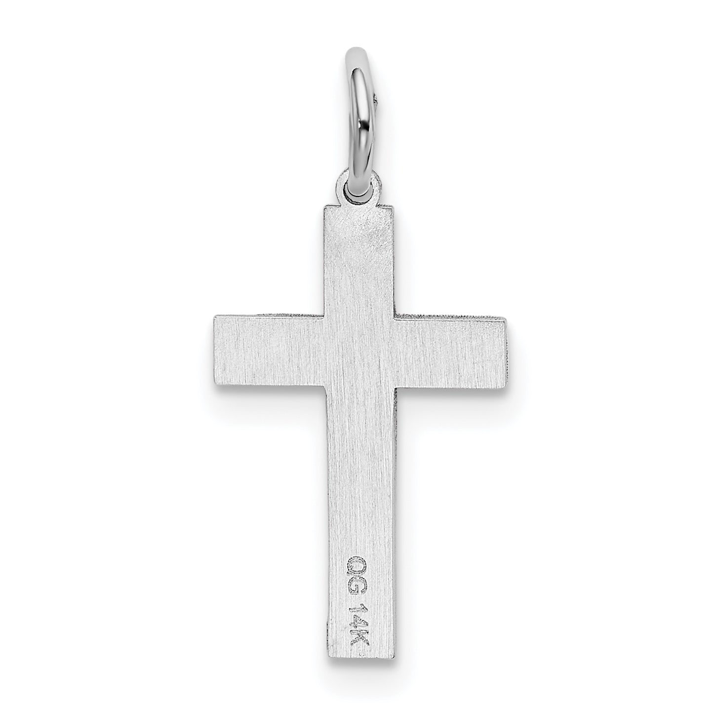 14k White Gold 14K White Gold Laser Designed Cross Charm