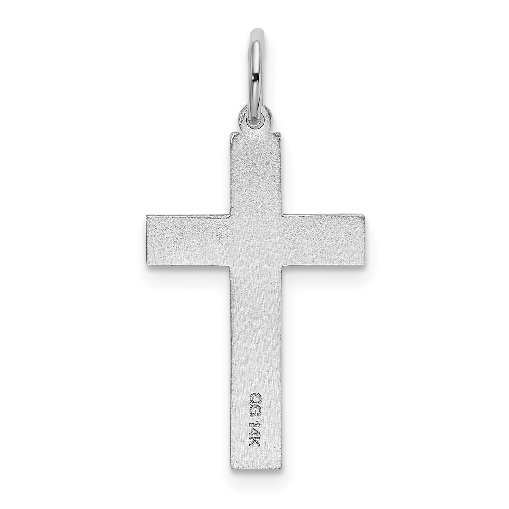 14k White Gold 14K White Gold Laser Designed Cross Charm