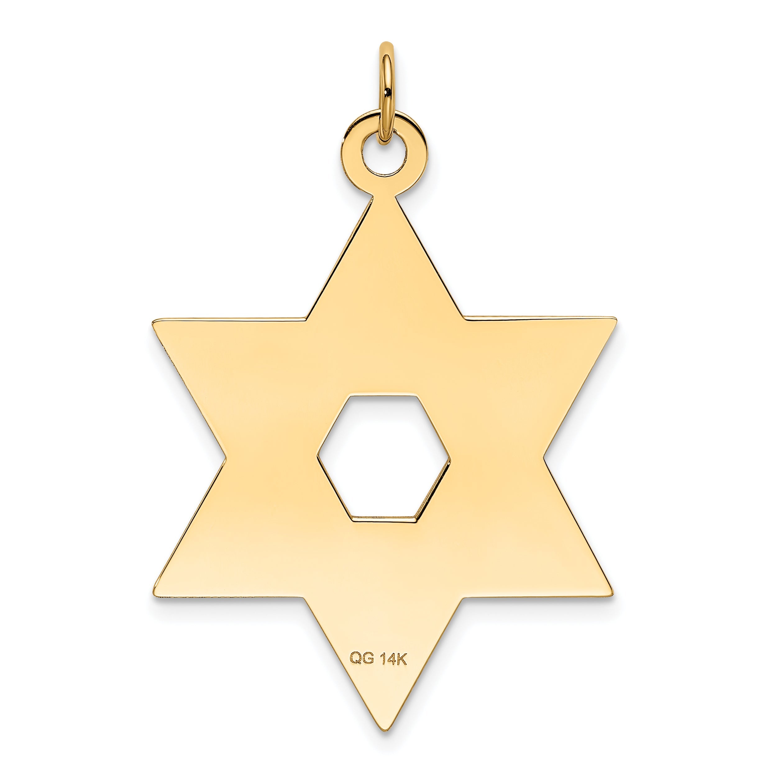 14k Yellow Gold 14K Laser Designed Star of David Pendant