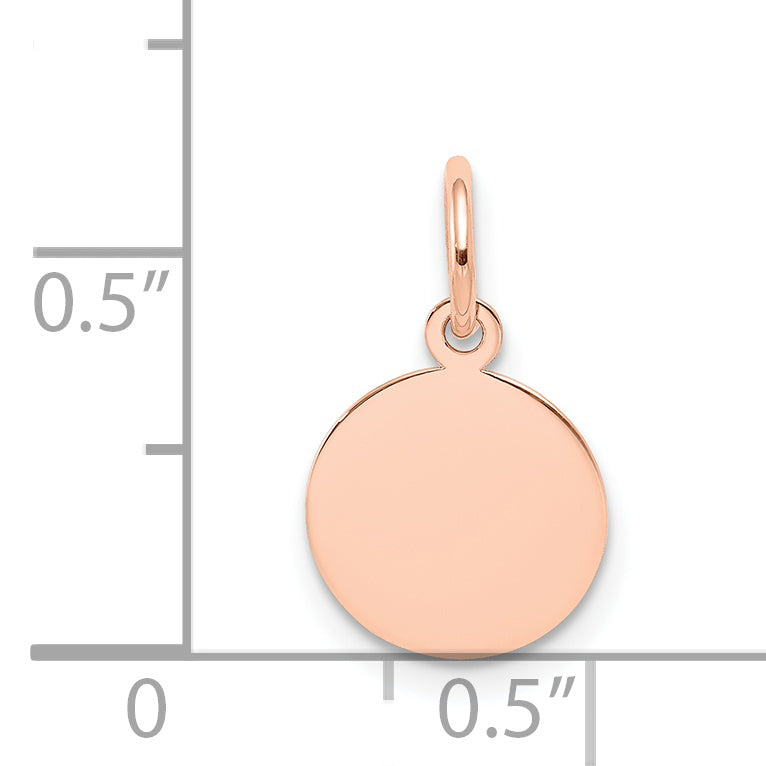 14k Rose Gold 14k Rose Gold Plain .011 Gauge Circular Engraveable Disc Charm