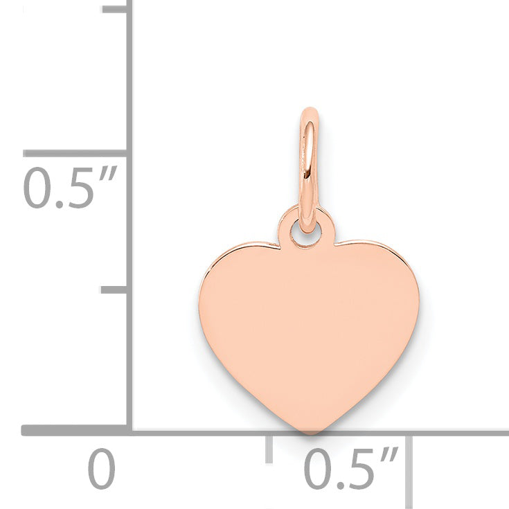 14k Rose Gold 14k Rose Gold Plain .011 Gauge Engraveable Heart Disc Charm
