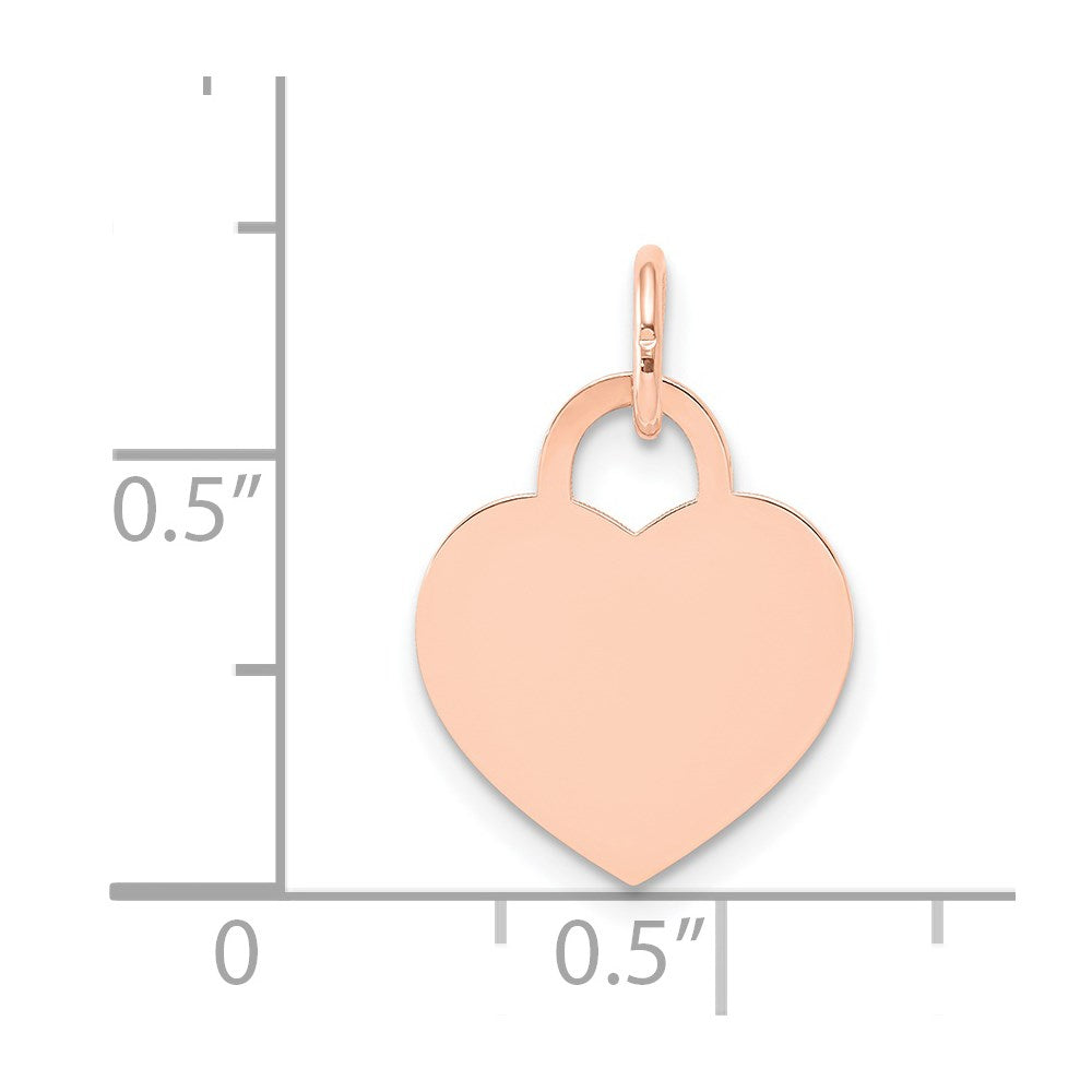 14K Rose Gold Small Engraveable Heart Charm