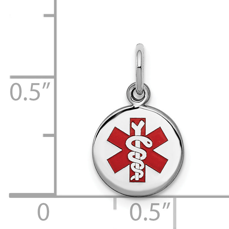 Sterling Silver Rhodium Plated Medical Charm