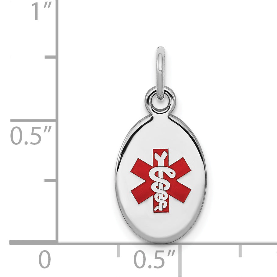 Sterling Silver Rhodium Plated Medical Jewelry Charm