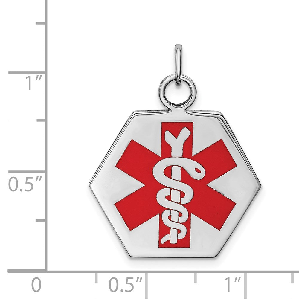 Sterling Silver Rhodium Plated Medical Jewelry Pendant