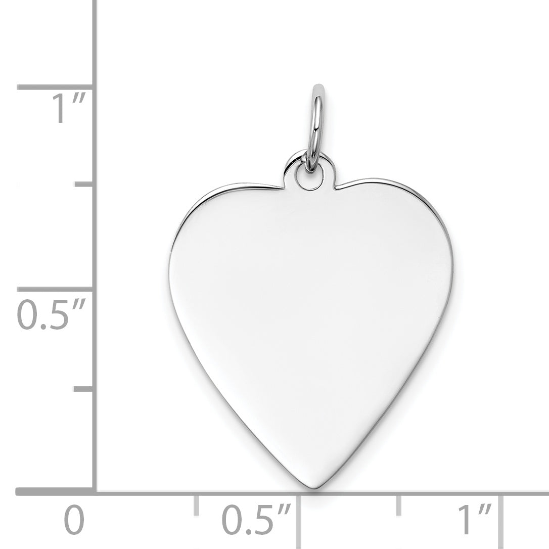 14k White Gold 14k White Gold Plain .035 Gauge Engravable Heart Charm