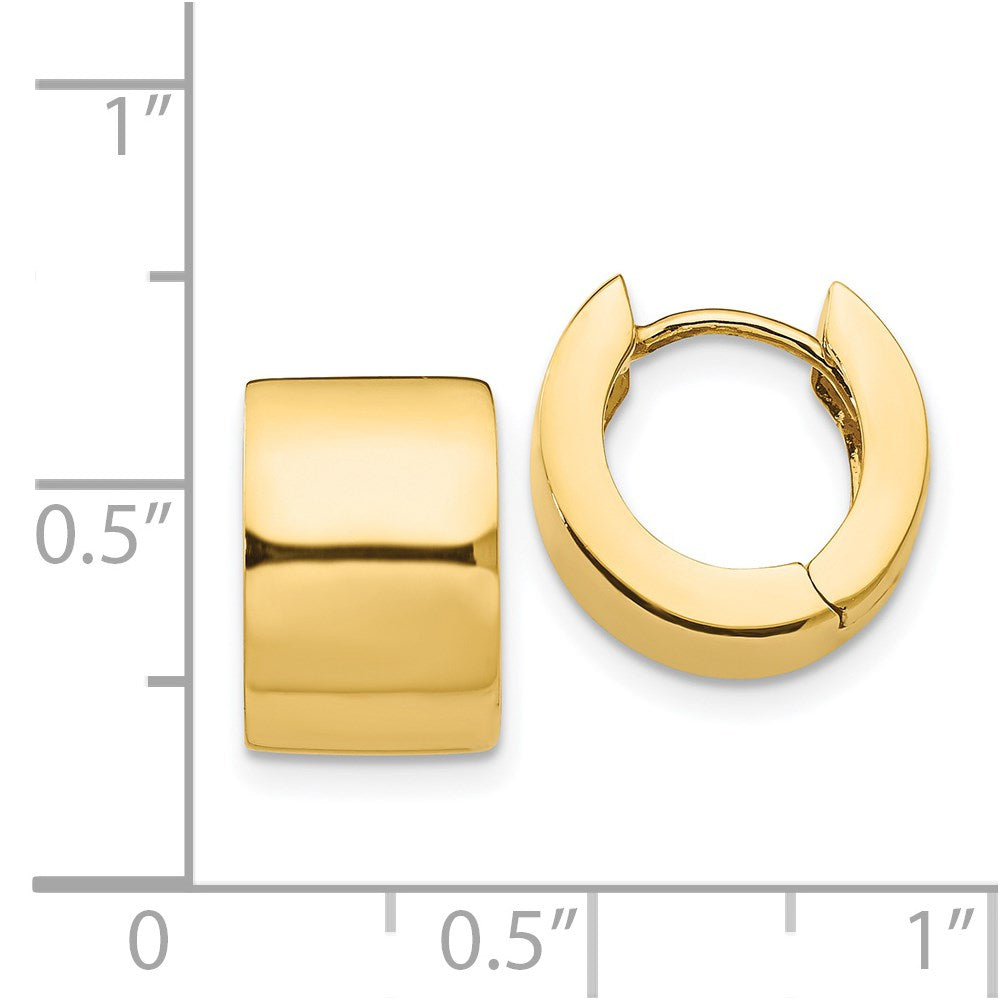 14K Yellow Gold Round Hinged Hoop Earrings