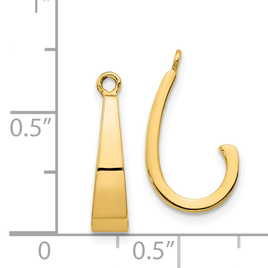 14K Yellow Gold Polished J Hoop Earring Jackets