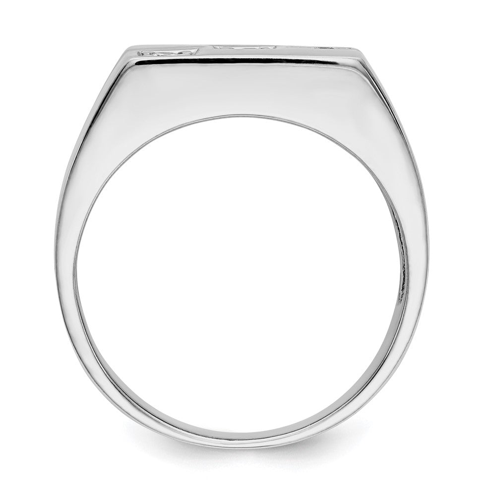 14k White Gold AAA Real Diamond men's ring