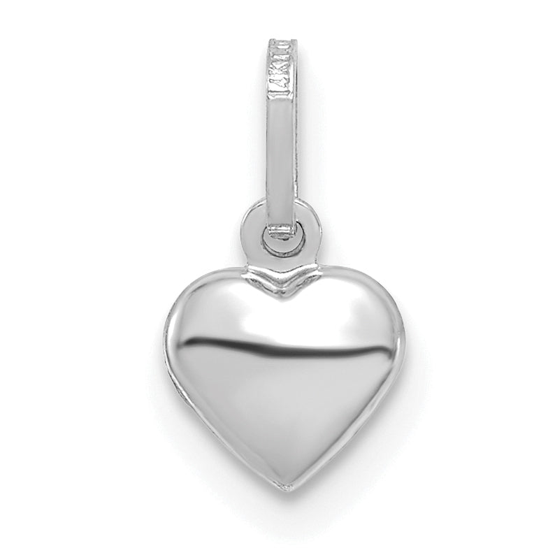 14k White Gold 14K White Gold Polished 3-D Heart Charm