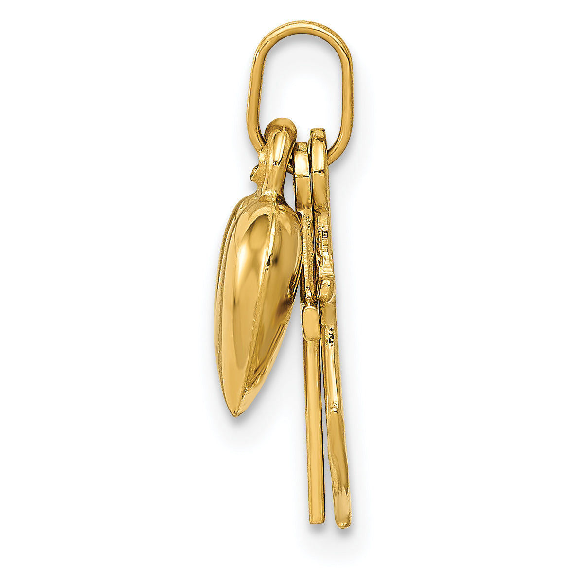 14k Yellow Gold 14K Polished Heart Cross Anchor Pendant