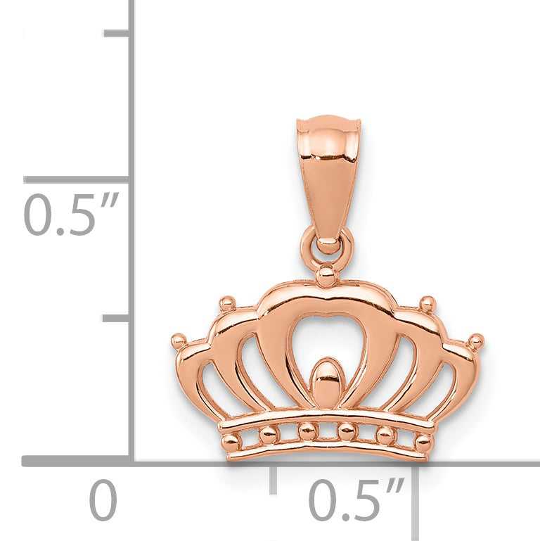 14k Rose Gold 14k Rose Gold Crown Pendant