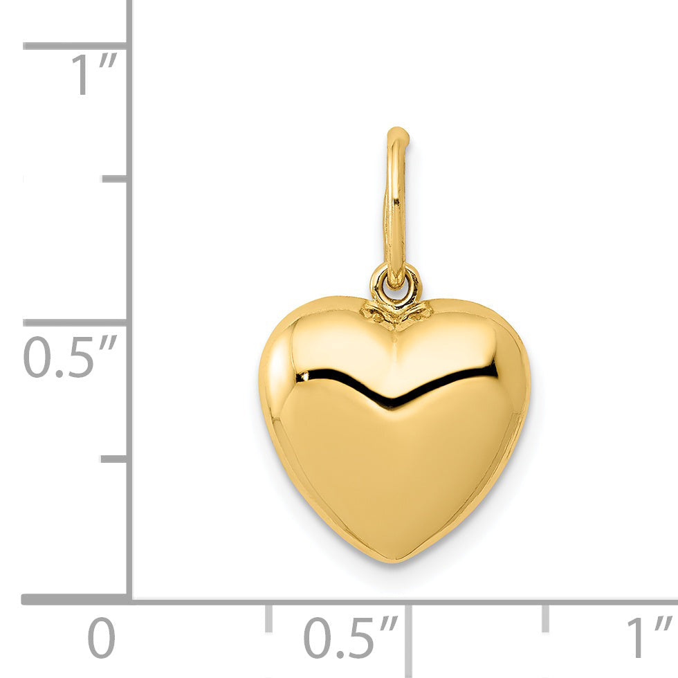 14k Yellow Gold 14K Polished 3-D Puffed Heart Pendant