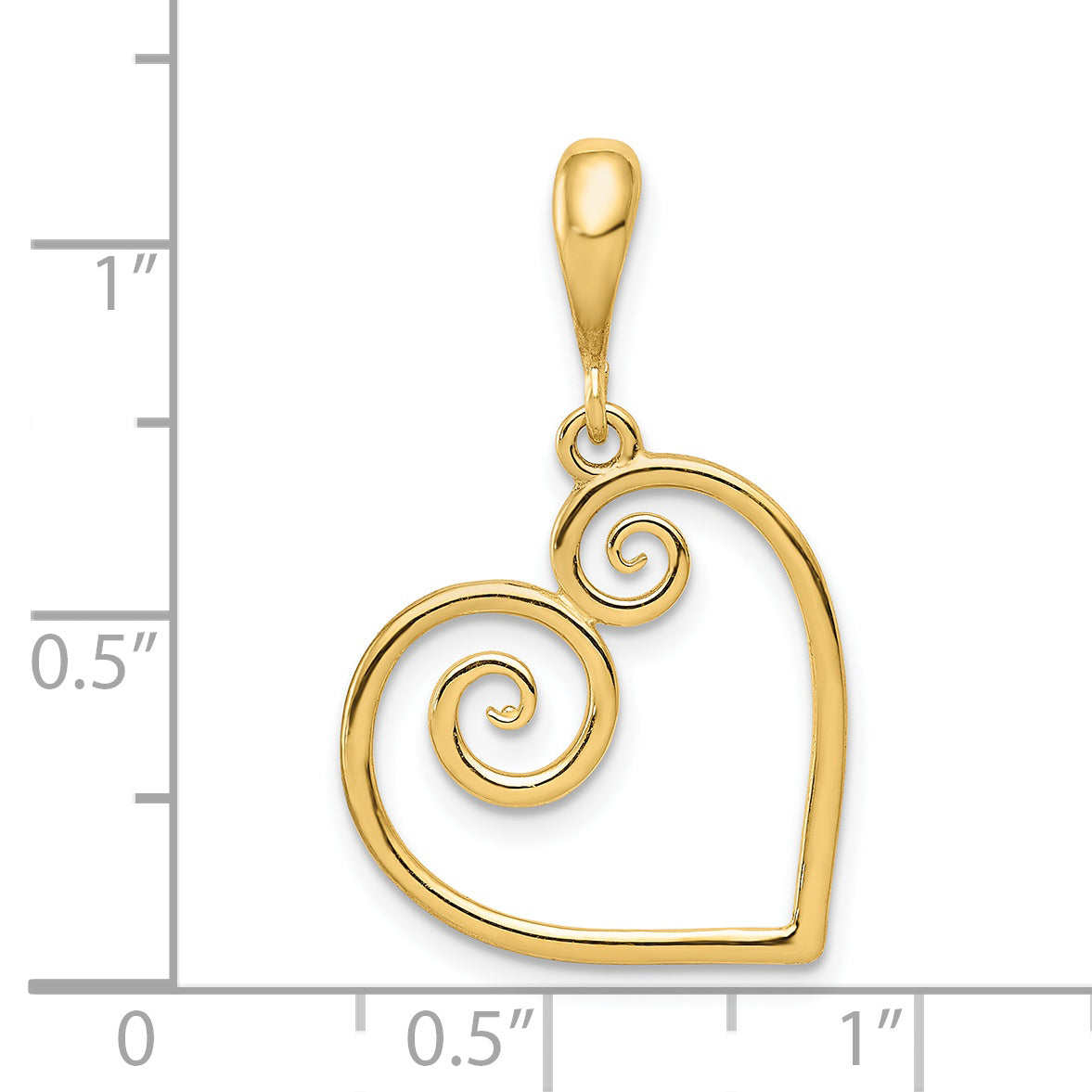14k Yellow Gold 14K Polished Swirl Heart Pendant