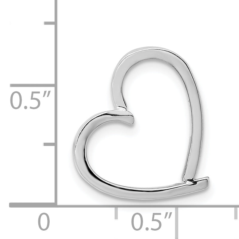 14k White Gold 14K White Gold Chain Slide Heart