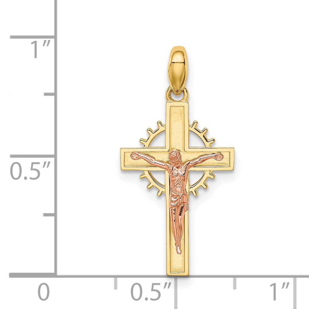 14k Two-tone 14K Two-tone Crucifix Pendant
