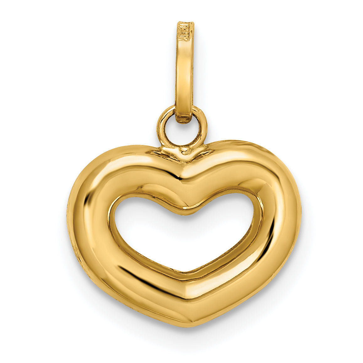 14k Yellow Gold 14k Polished Cut-out Puffed Heart Charm