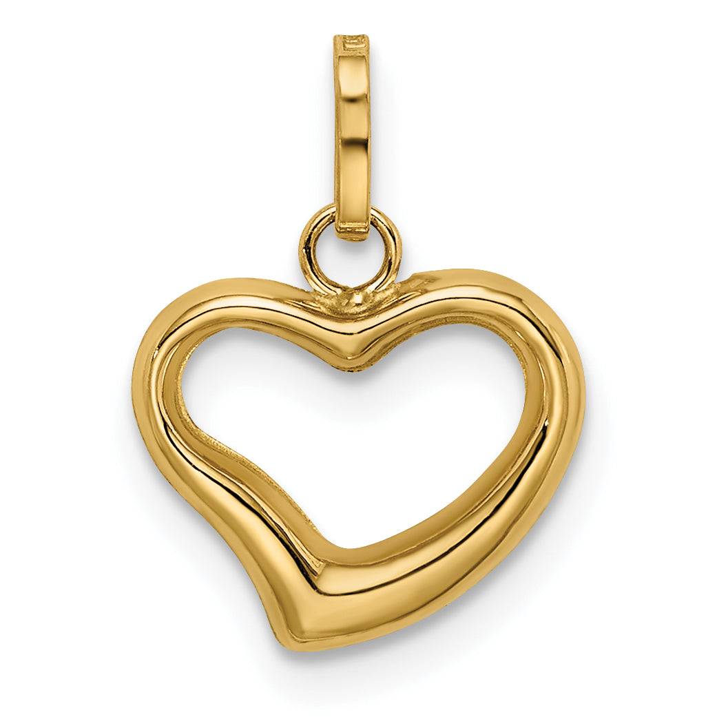 14k Yellow Gold 14k Polished Cut-out Puffed Heart Charm